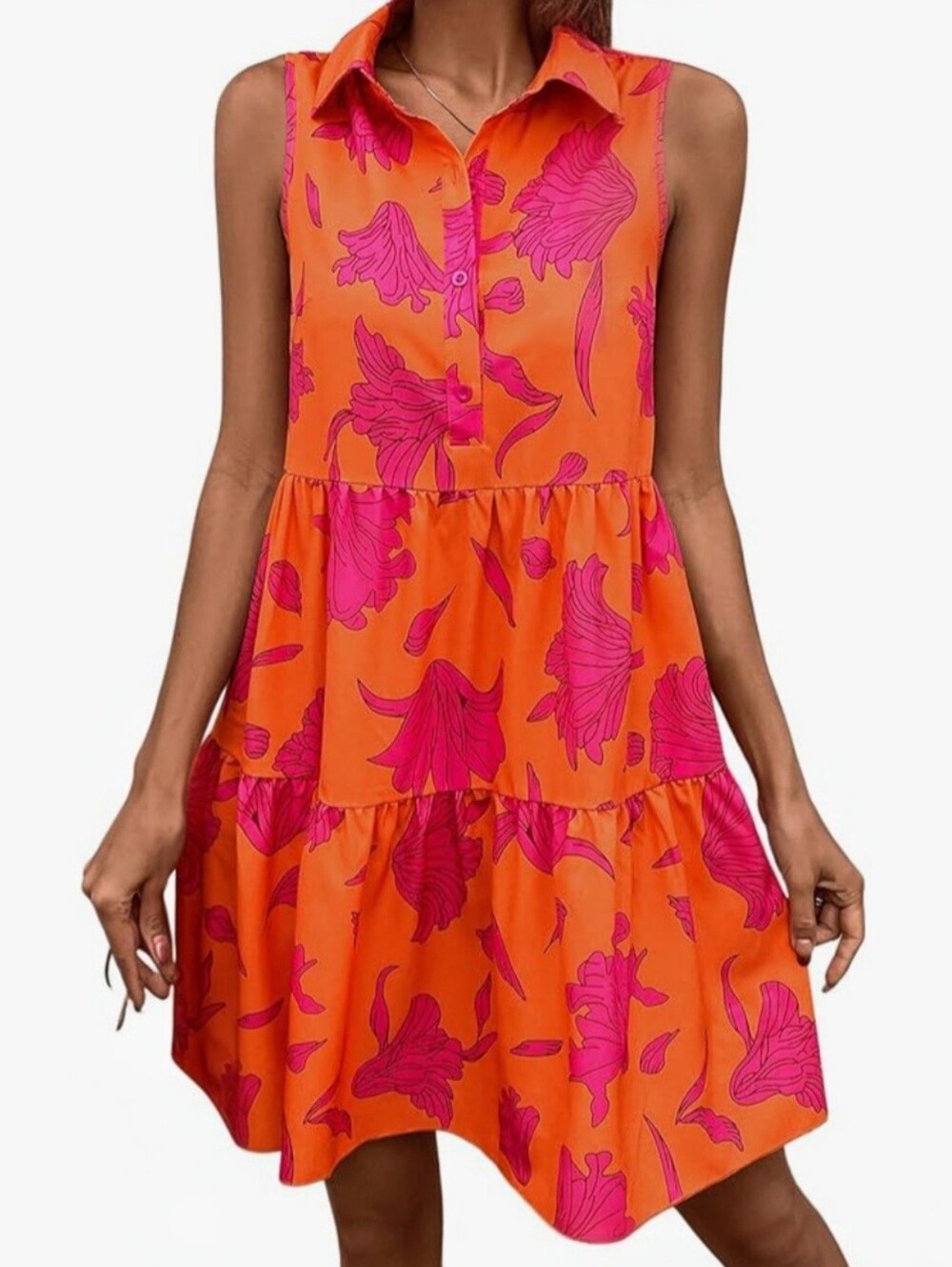 Floral Print Sleeveless Mini Dress - NEW Sz S